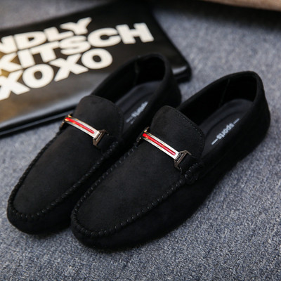 Mocasini barbatesti din piele intoarsa cu element metalic in mai multe culori