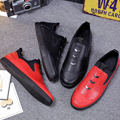 Официални мъжки обувки в черен и червен цвят