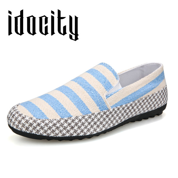 Ежедневни мъжки раирани  мокасини в два цвята  