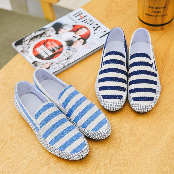 Ежедневни мъжки раирани  мокасини в два цвята  