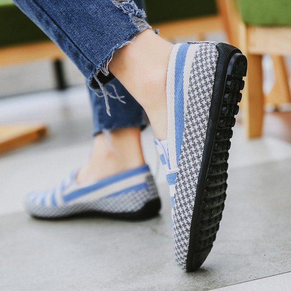 Ежедневни мъжки раирани  мокасини в два цвята  