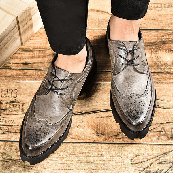 Официални мъжки обувки с груба подметка в няколко цвята