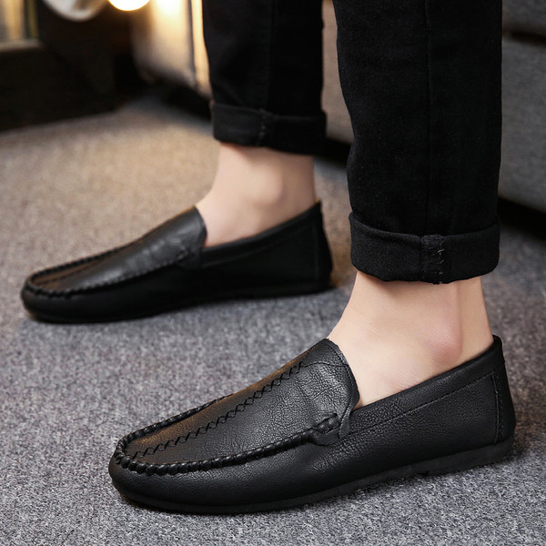 Кожени мъжки мокасини изчистен модел в няколко цвята 