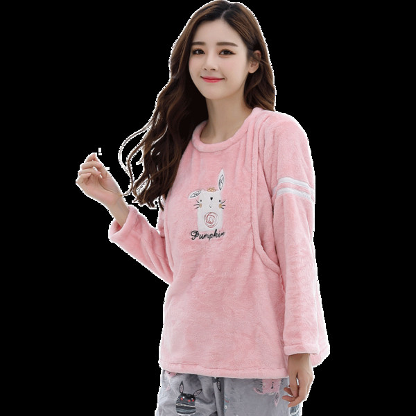 Пухена пижама за бременни жени  в два цвята