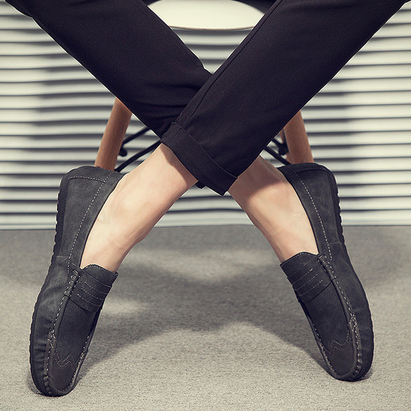 Мъжки кожени мокасини изчистен модел в няколко цвята 