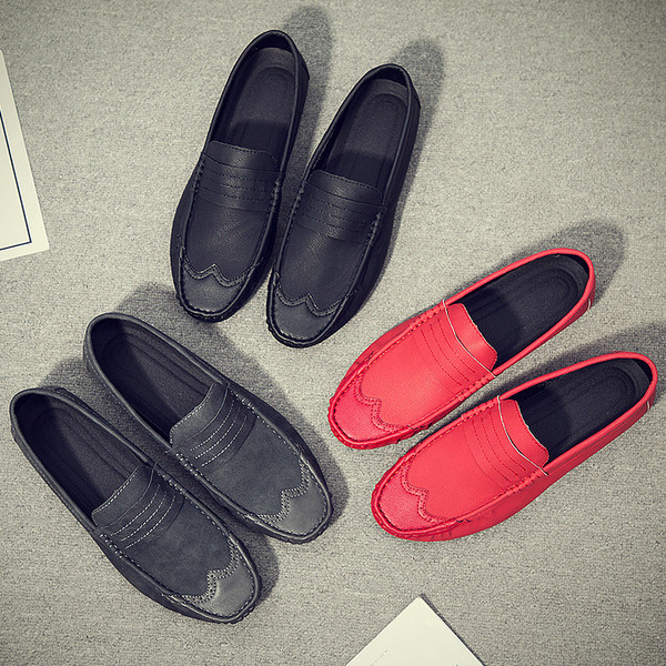 Мъжки кожени мокасини изчистен модел в няколко цвята 