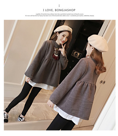 Блуза за бременни жени с щампа - широк модел