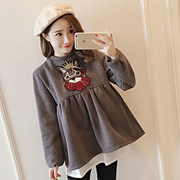 Блуза за бременни жени с щампа - широк модел