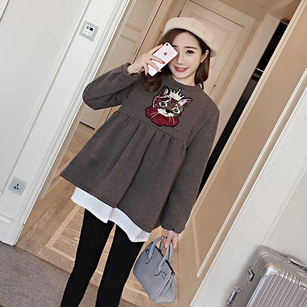 Блуза за бременни жени с щампа - широк модел