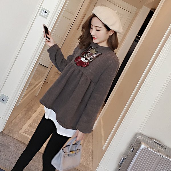 Блуза за бременни жени с щампа - широк модел