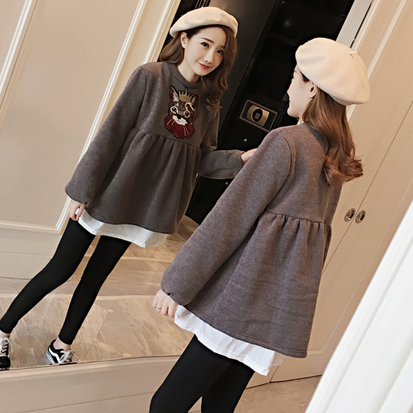 Блуза за бременни жени с щампа - широк модел