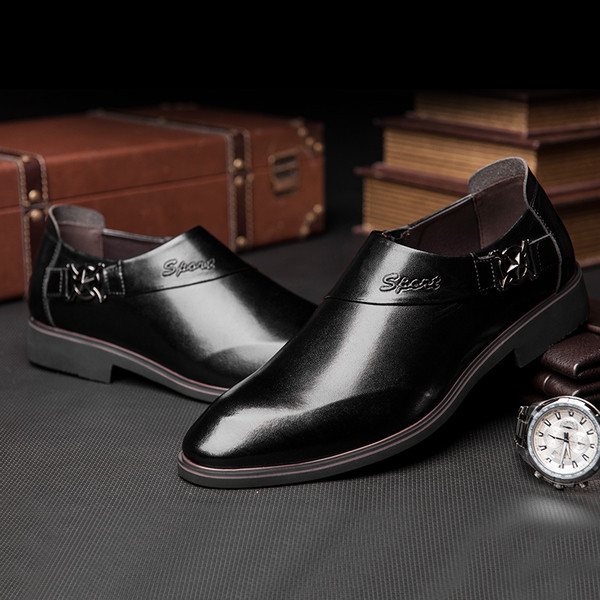 Официални мъжки кожени обувки в два цвята