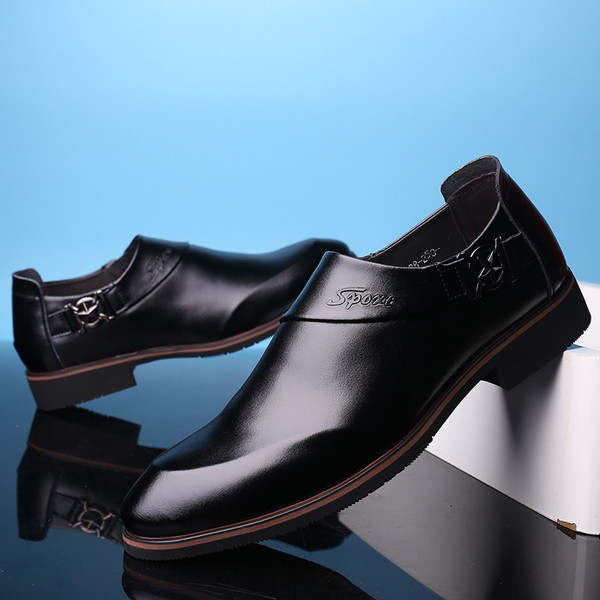 Официални мъжки кожени обувки в два цвята