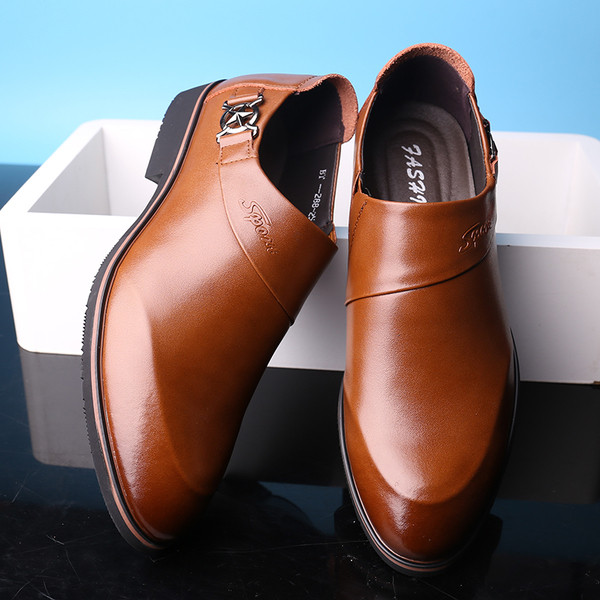 Официални мъжки кожени обувки в два цвята