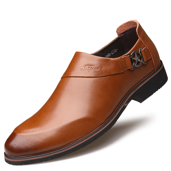 Официални мъжки кожени обувки в два цвята