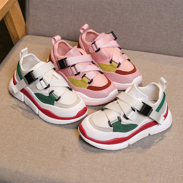 Adidași casual pentru copii pentru fete în alb și roz