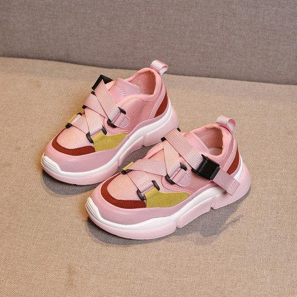 Adidași casual pentru copii pentru fete în alb și roz