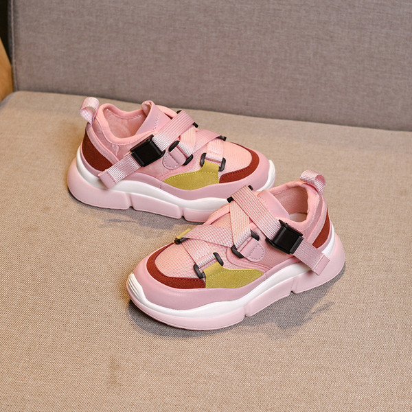 Adidași casual pentru copii pentru fete în alb și roz