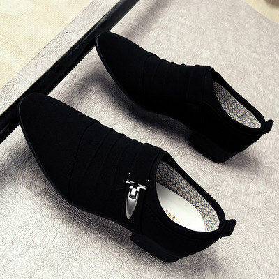Официални мъжки обувки в черен цвят заострен модел