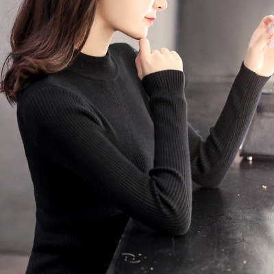 Дамски пуловер с О-образна яка в няколко цвята