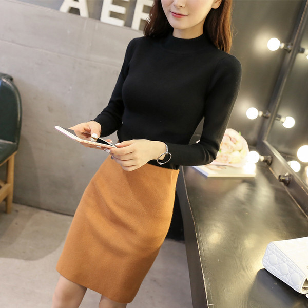 Pulover de damă cu gât O în cinci culori diferite