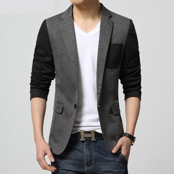 Jacheta barbateasca in trei culori cu buzunare imitatie