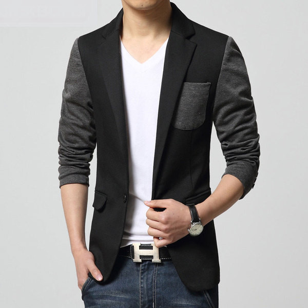 Jacheta barbateasca in trei culori cu buzunare imitatie