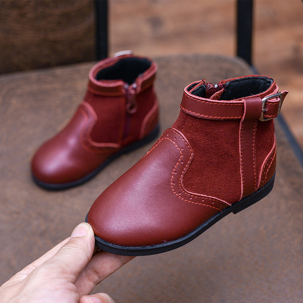 Cizme copii din piele ecologica pentru fete in trei culori