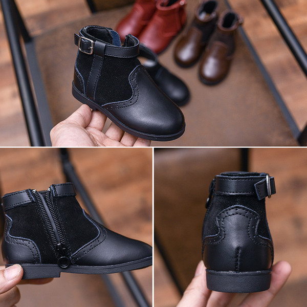 Cizme copii din piele ecologica pentru fete in trei culori