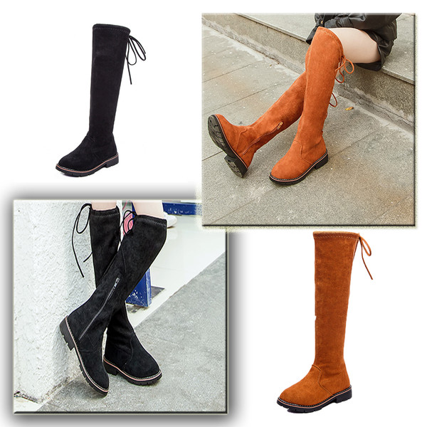 Детски велурени ботуши за момичета - два модела