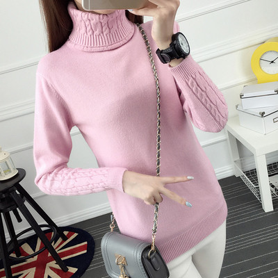 Μοντέρνογυναικείο πουλόβερ με ψηλό γιακά σε διάφορα χρώματα