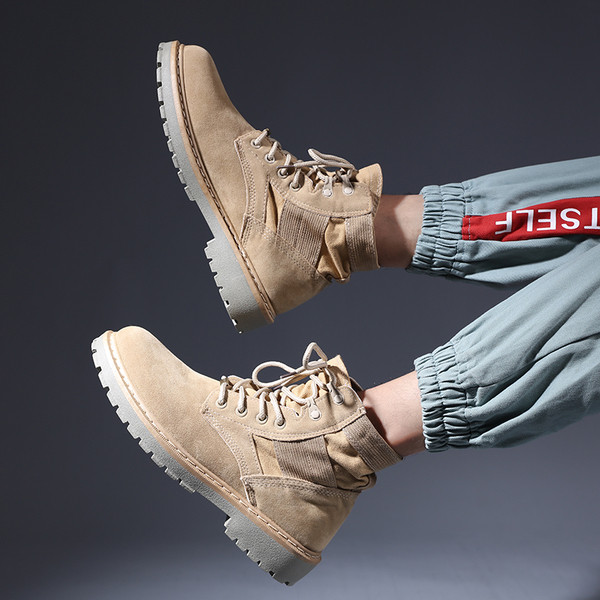 Велурени мъжки ботуши в два цвята