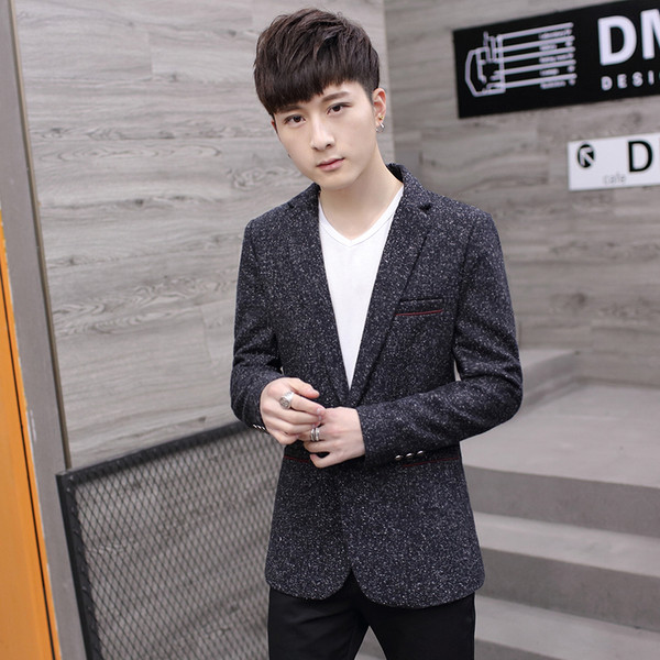 Мъжко сако модел Slim в черен и сив цвят