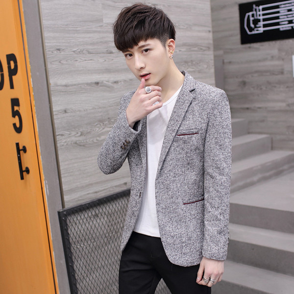 Мъжко сако модел Slim в черен и сив цвят