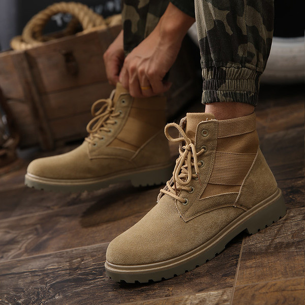 Cizme moderne de piele intoarsa pentru barbati in doua culori