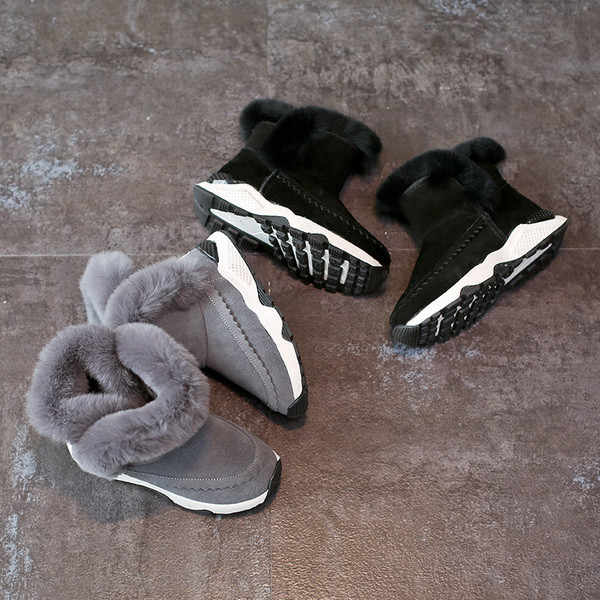 Cizme copii pentru fete pe talpa inalta in gri si negru