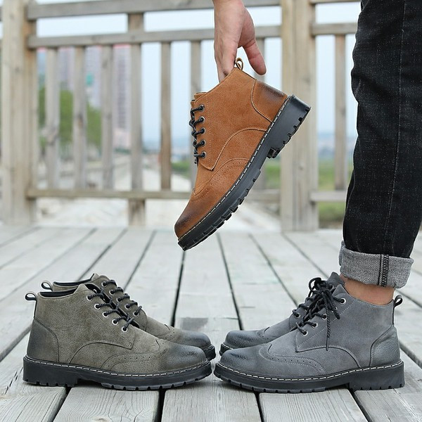 Cizme de piele intoarsa pentru barbati stilate in patru culori