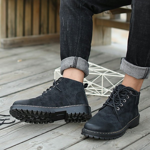 Cizme de piele intoarsa pentru barbati stilate in patru culori