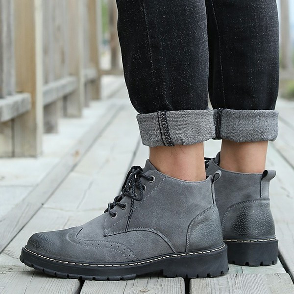 Cizme de piele intoarsa pentru barbati stilate in patru culori