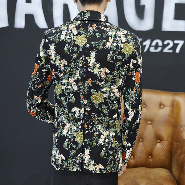 Jachetă modernă pentru bărbați cu model floral