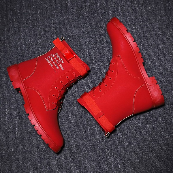 Cizme pentru bărbați de culoare alb și roșu potrivite pentru utilizarea de zi cu zi