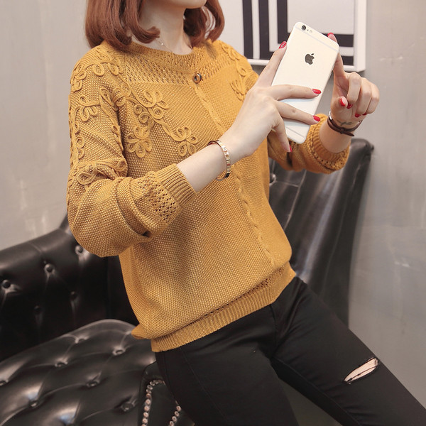 Pulover de dama modern cu broderie in sase culori