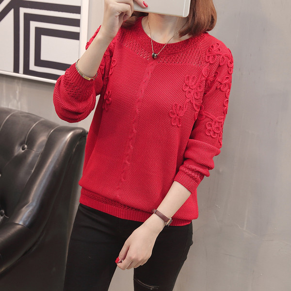 Pulover de dama modern cu broderie in sase culori