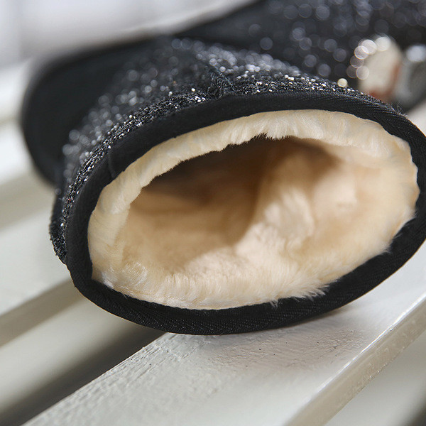 Детски ботуши с пайети и метални елементи в два цвята за момичета