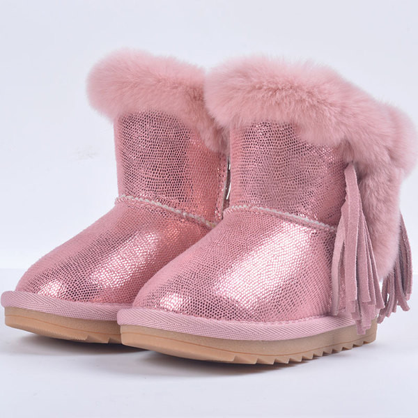 Cizme moderne pentru copii pentru fete cu puf in trei culori