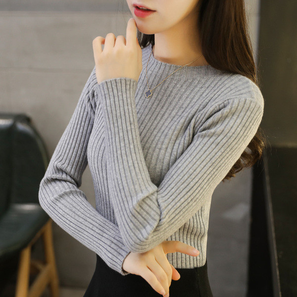 Pulover elegant de dama cu decolteu O in mai multe culori