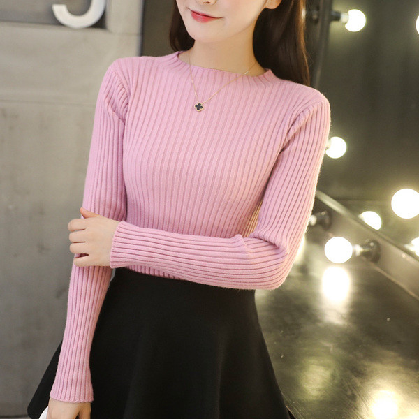 Pulover elegant de dama cu decolteu O in mai multe culori