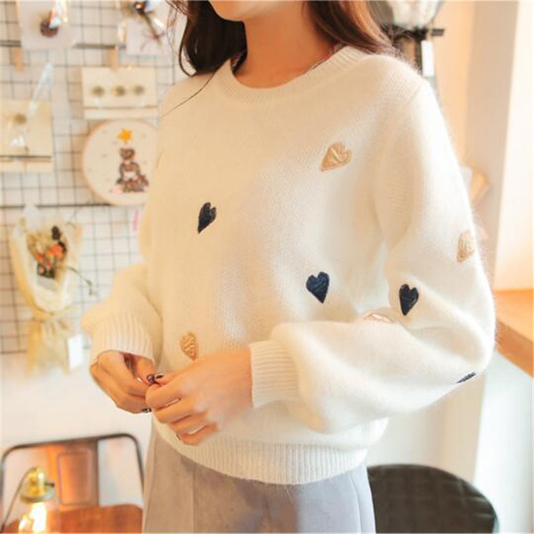 Pulover de dama cu broderie in patru culori