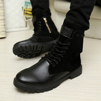Κομψές ανδρικές μπότες  σε μαύρο και καφέ χρώμα