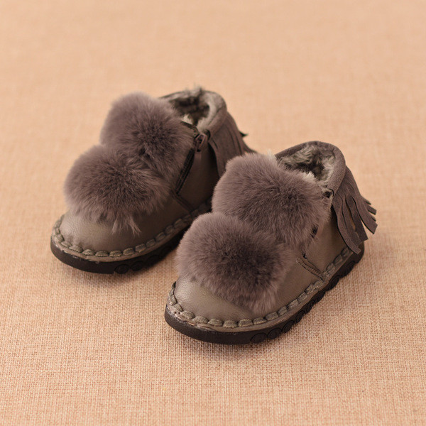 Cizme copii cu puf pentru fete in trei culori